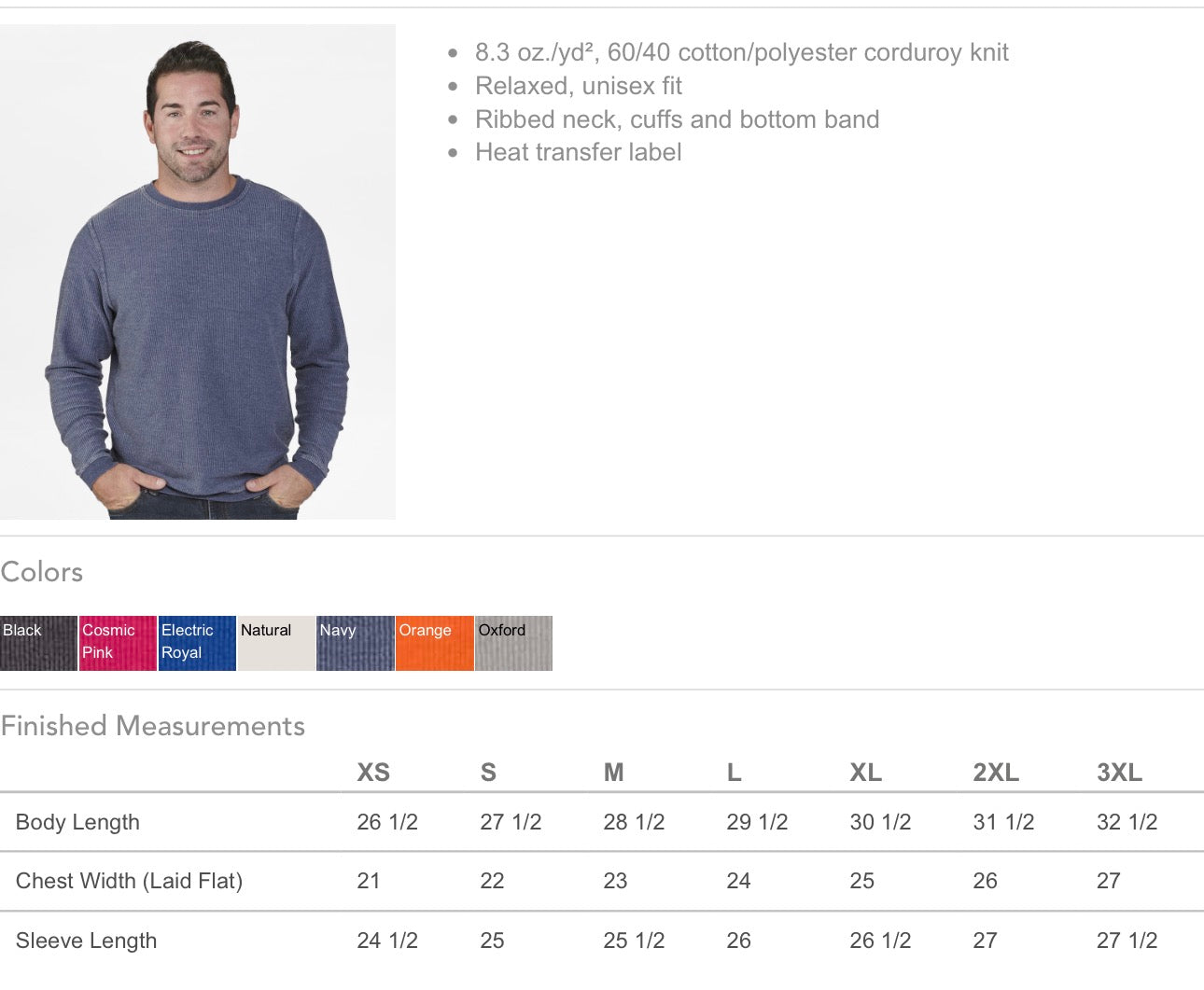 USA Corded Crewneck