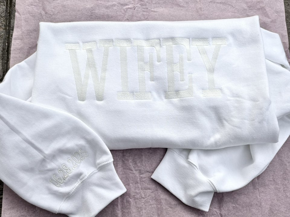 Embroidered "Wifey" Crewneck