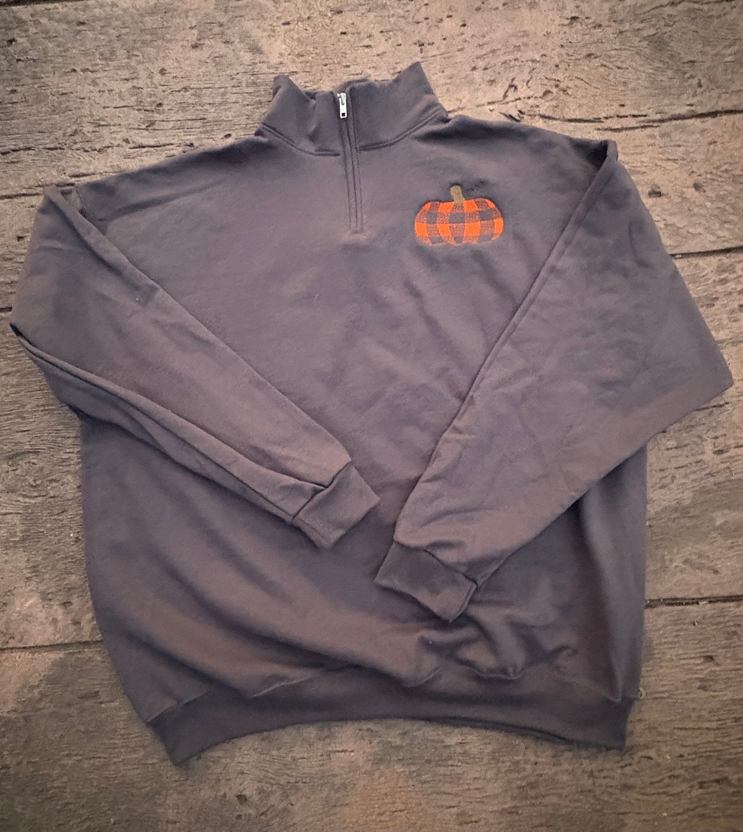 Gingham Pumpkin 1/4 Zip