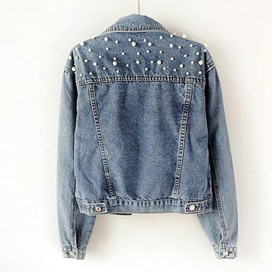 Embroidered "Pearl" Jean Jacket