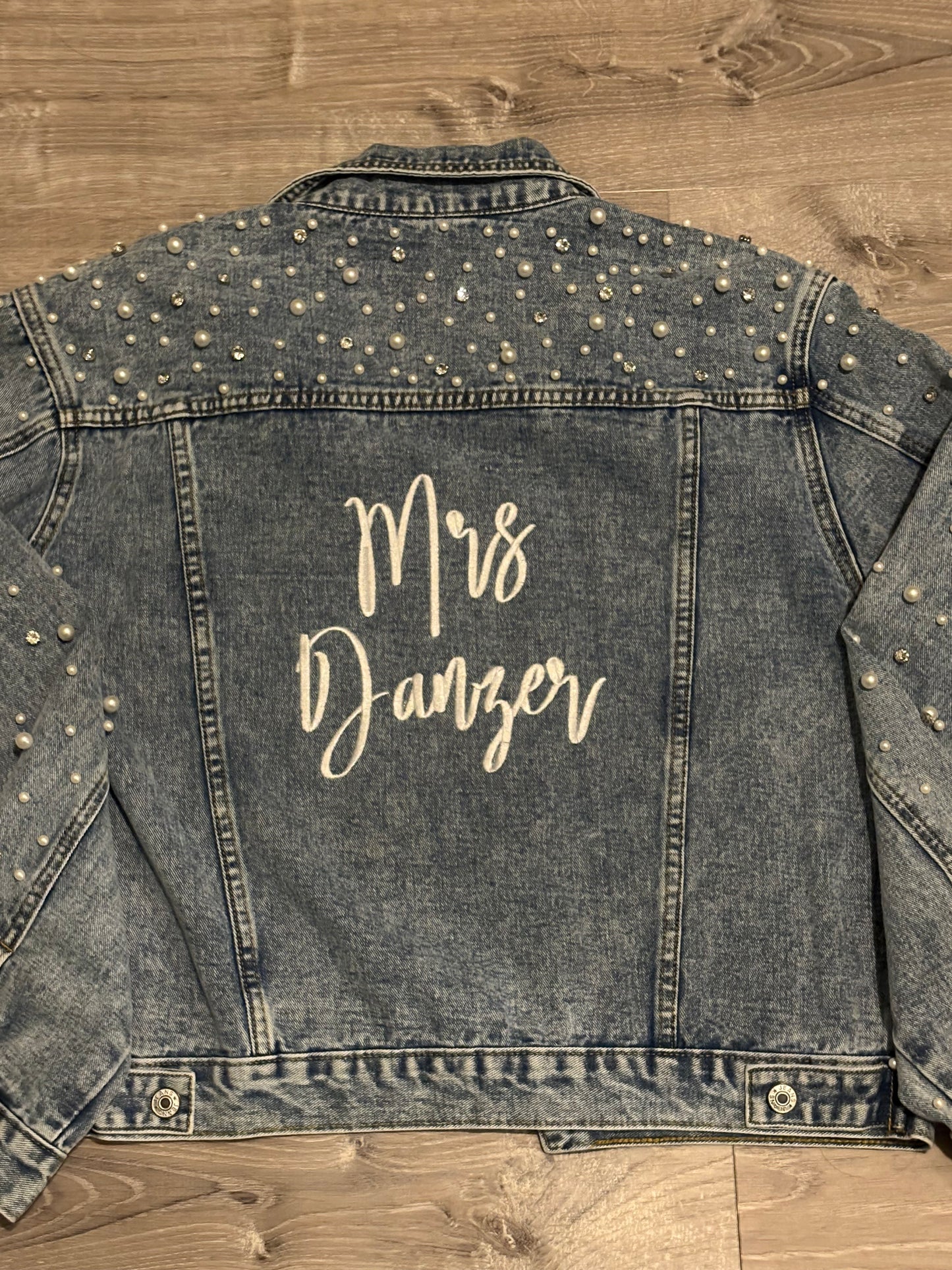 Embroidered "Pearl" Jean Jacket