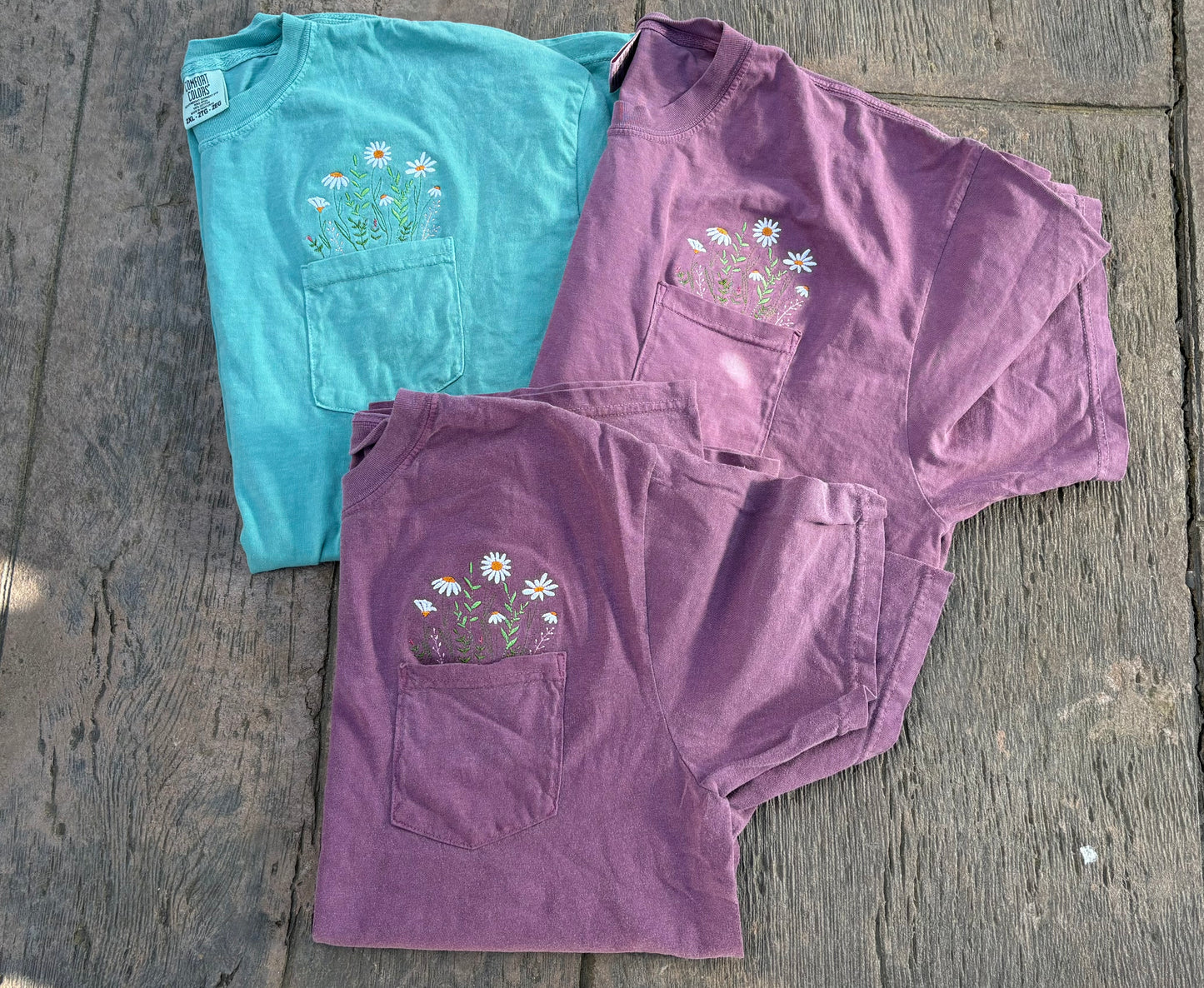 Comfort Colors Floral Pocket-T