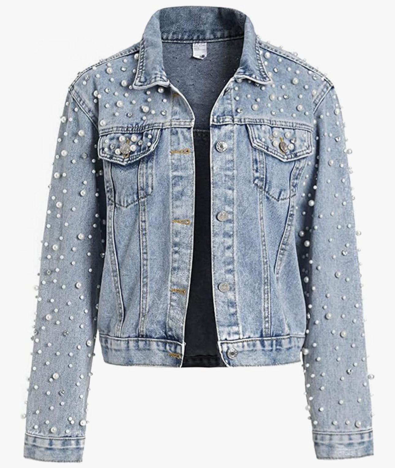 Embroidered "Pearl" Jean Jacket