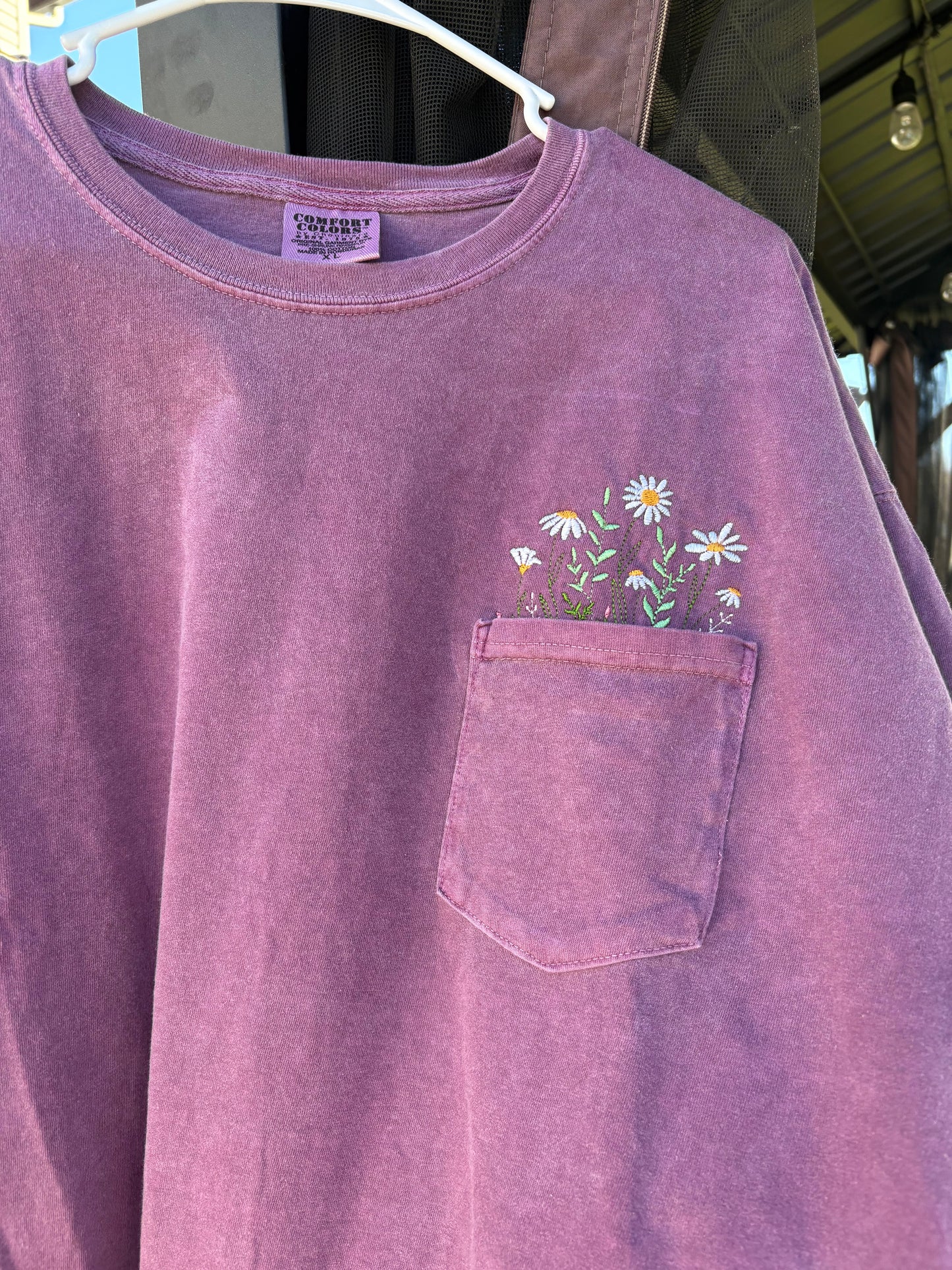 Comfort Colors Floral Pocket-T
