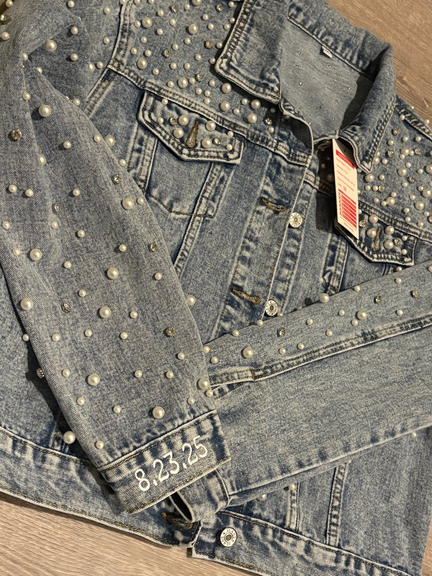 Embroidered "Pearl" Jean Jacket