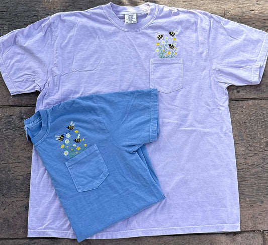 Bumble Bee Floral Pocket Tee