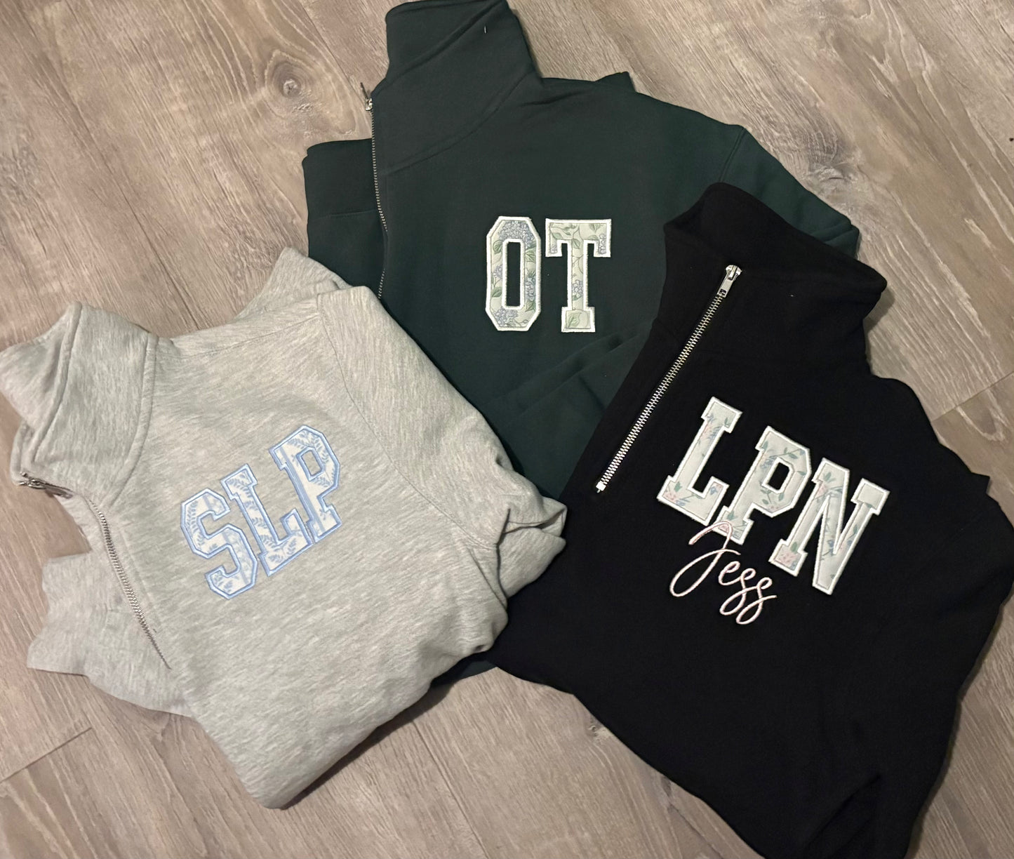 Mystery “Title” Appliqué 1/4 Zips