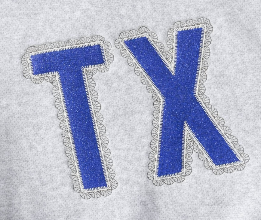 Faux Lace State Appliqué Crewneck