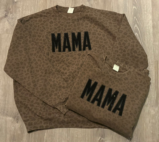 Appliquéd Name Animal Print — Crewneck