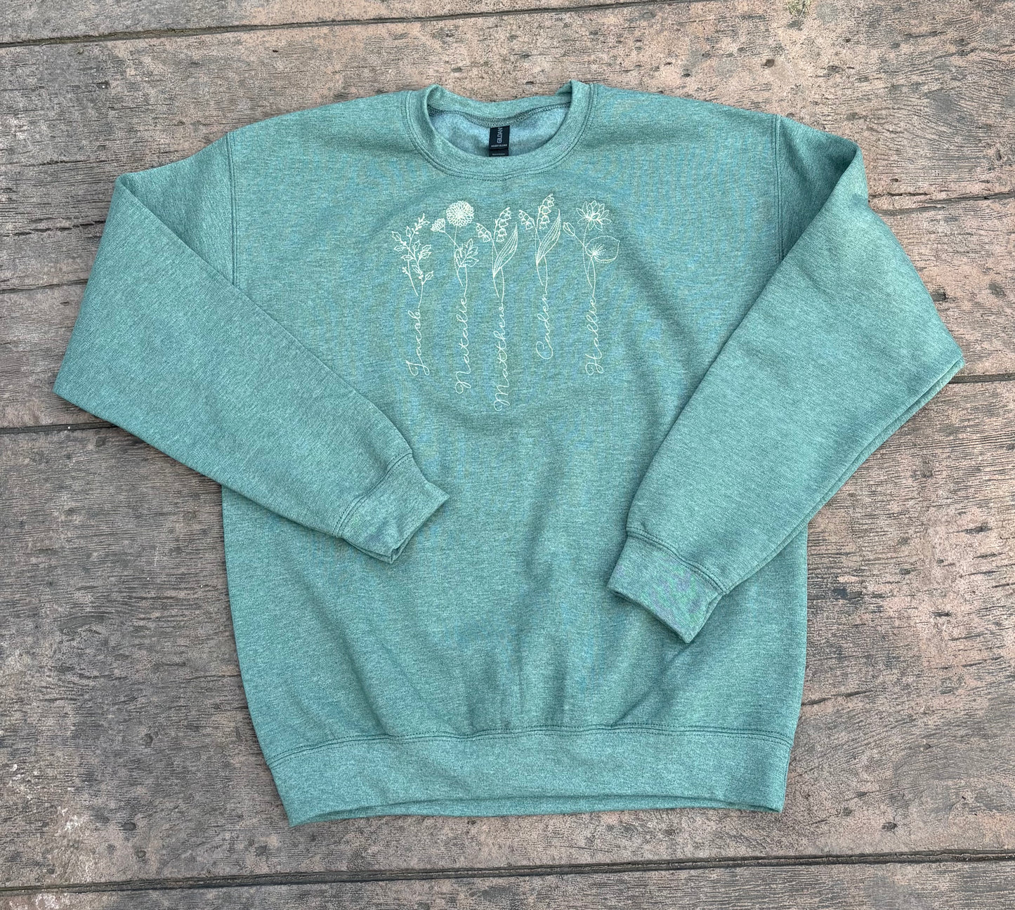 Birth Flower w/ Name Crewneck or T-shirt