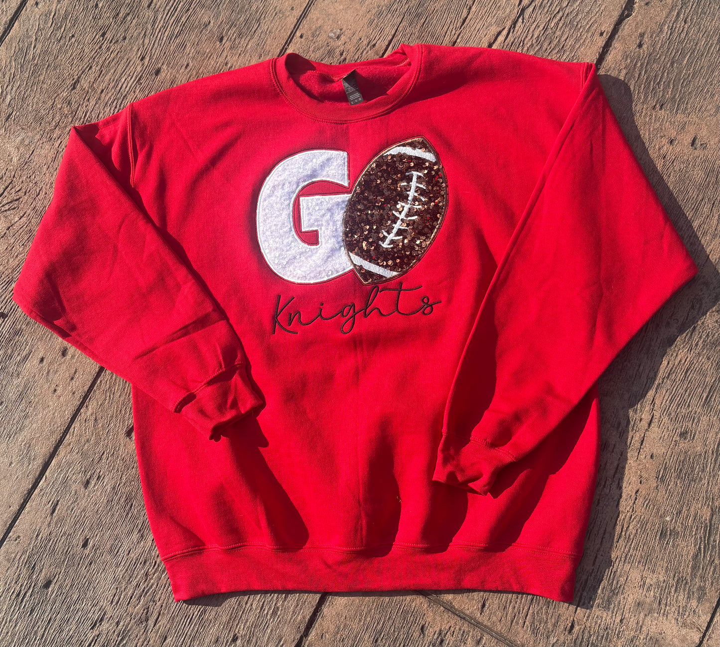 G🏈 Appliqué Crewneck (Sequins Fabric)