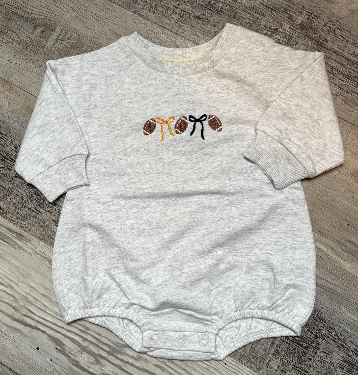 Football/Bow Team Spirit Sweater Romper