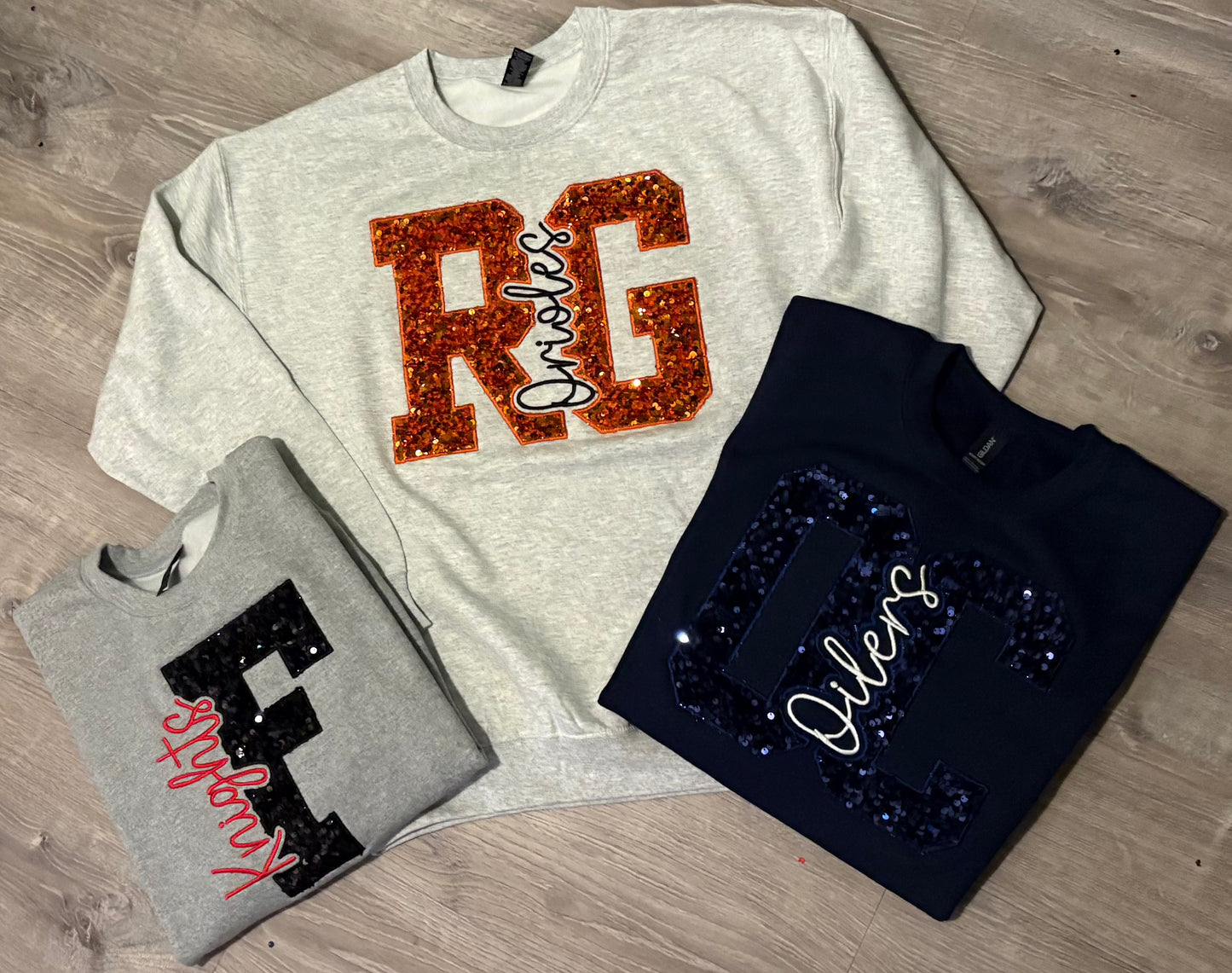 Sequins Knockout Stitch Crewnecks