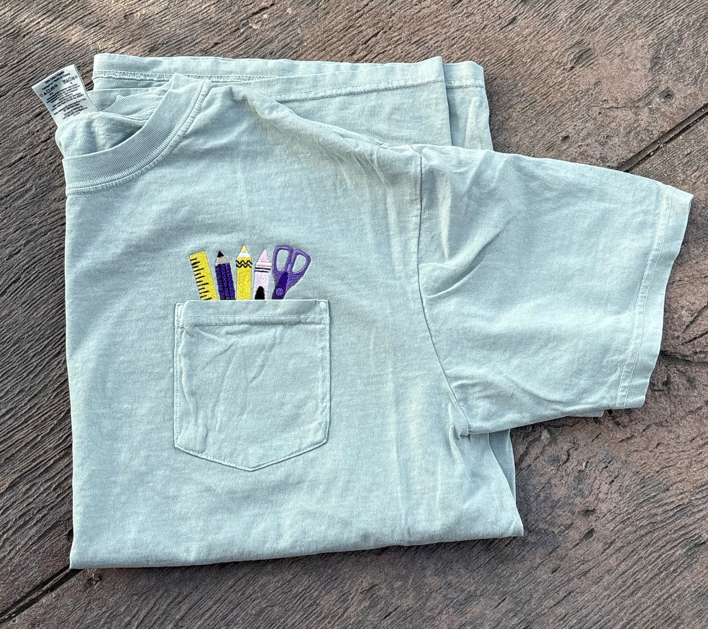 School Supplies Pocket T-Shirt