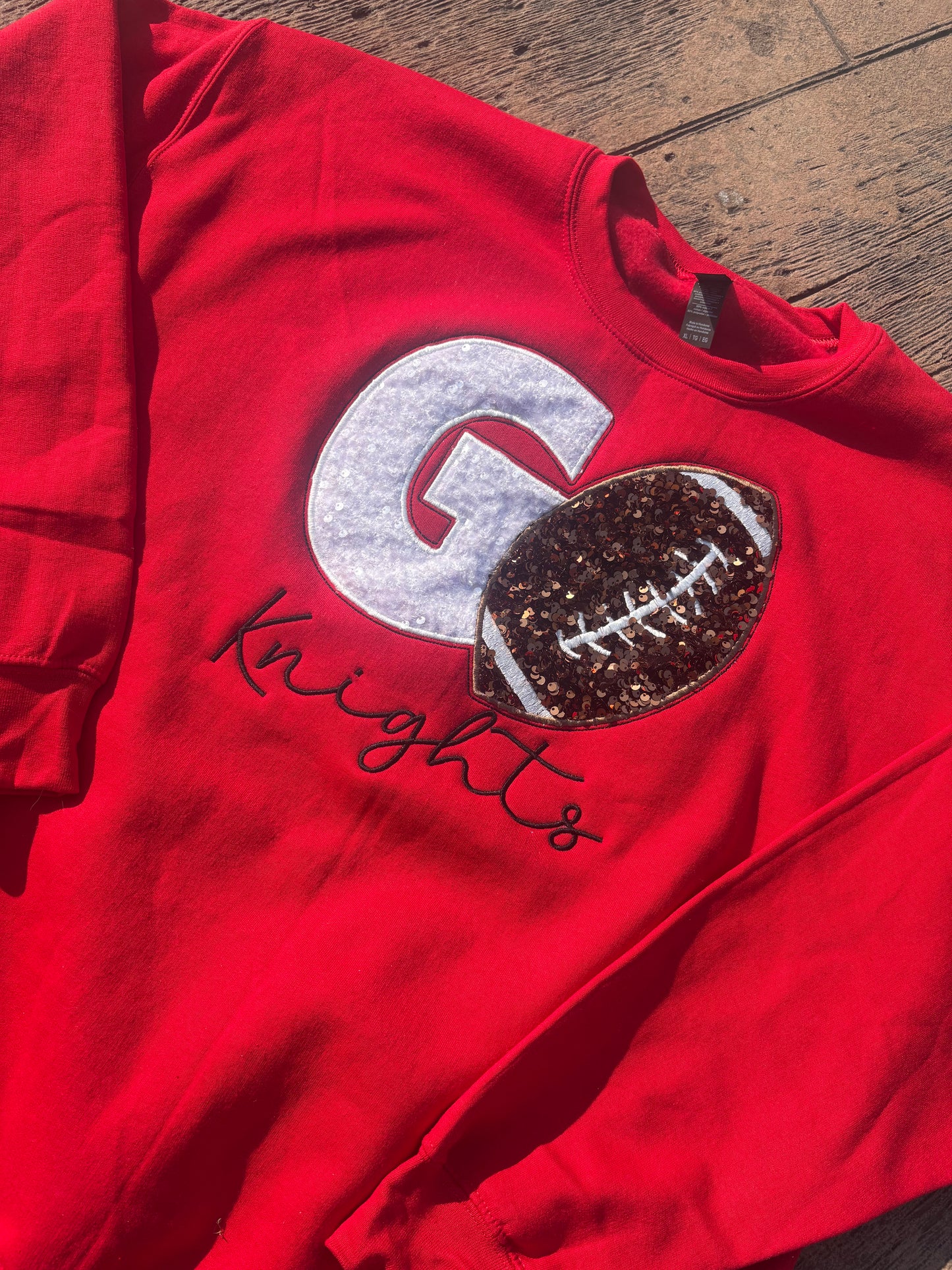 G🏈 Appliqué Crewneck (Sequins Fabric)