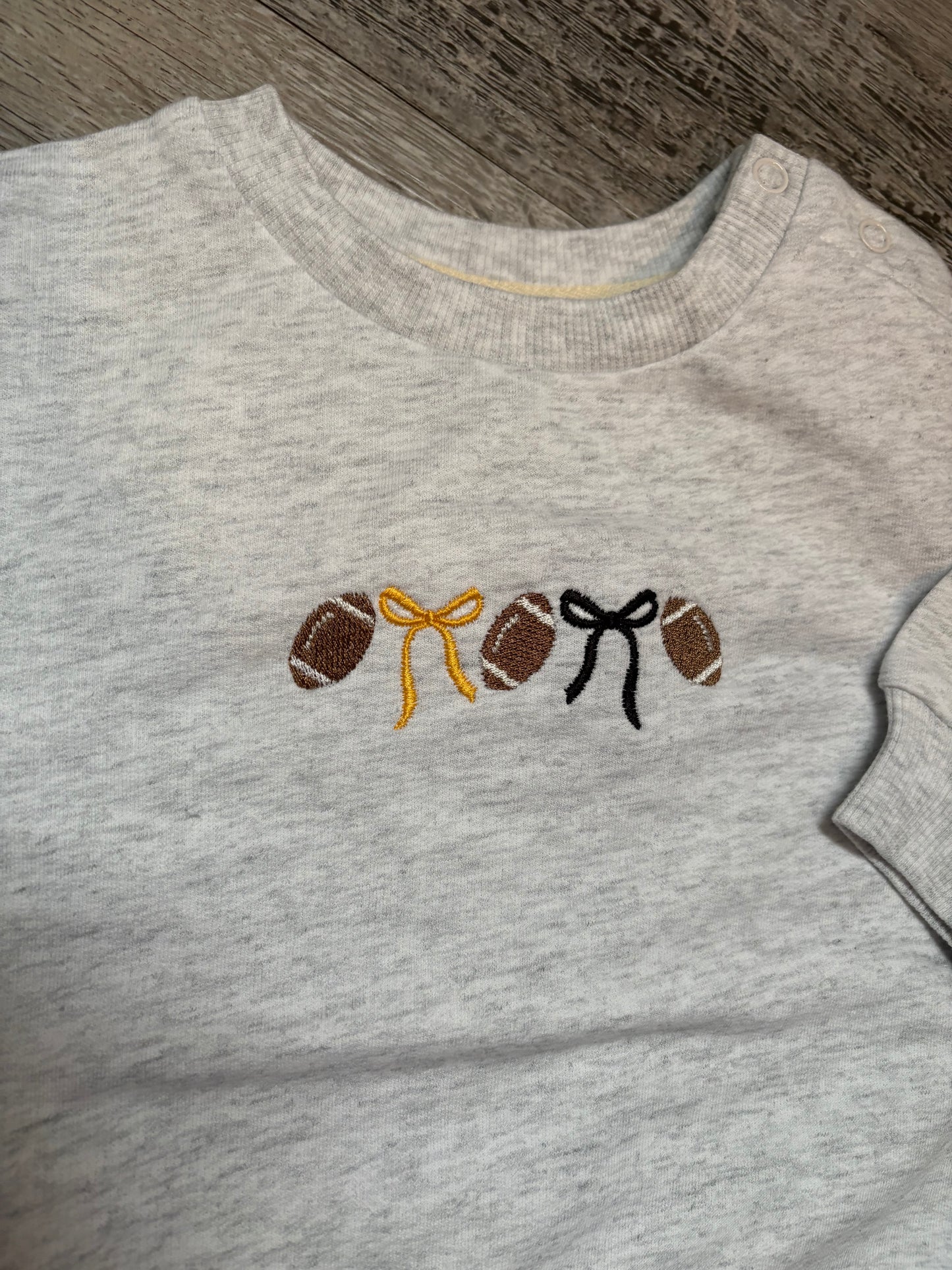 Football/Bow Team Spirit Sweater Romper